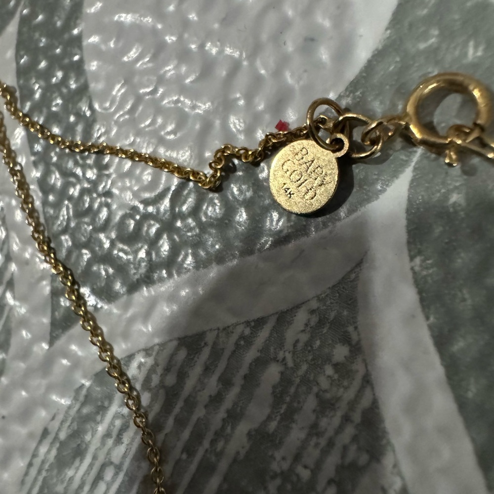 Solid 14k Yellow Gold Necklace Initials - image 2